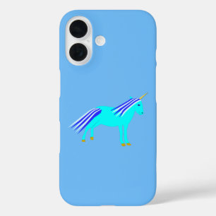 Cute Blue Baby Boy Unicorn iPhone 16 Case