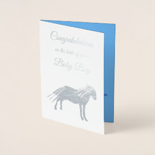 Cute Blue Baby Boy Unicorn Congratulations Card