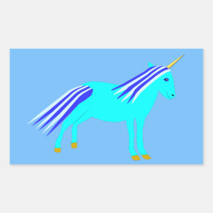 Cute Blue Baby Boy Unicorn Sticker