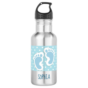 Cute Blue Baby Boy's Feet Illustration 532 Ml Water Bottle