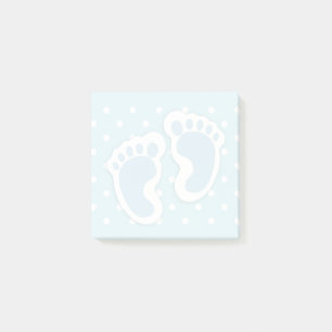 Cute Blue Baby Boy's Feet Illustration Post-it Notes