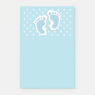 Cute Blue Baby Boy's Feet Illustration Post-it Notes
