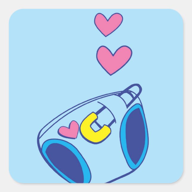 Cute Blue baby Diaper design from Wicked Greetings Square Sticker (Front)