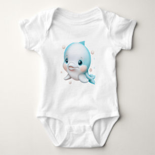 Cute Blue Baby Dolphin    Bodysuit