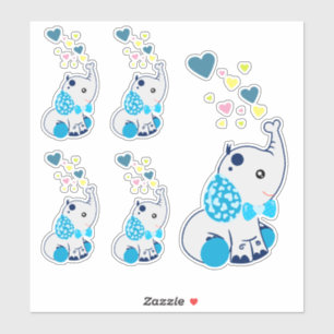Cute Blue Baby Elephant