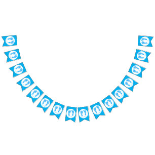 Cute Blue Baby Footprints Its a Boy Baby Shower Bunting Flags