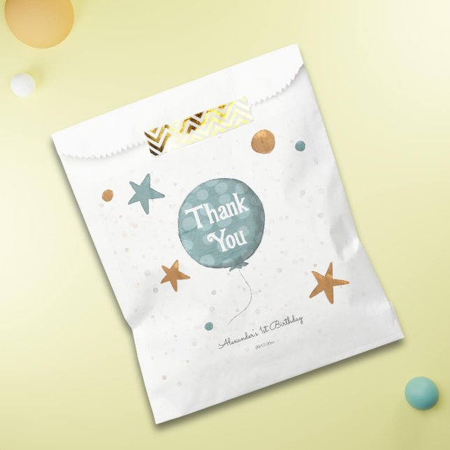 Cute Blue Balloon 1st Birthday Favour Bag (Creator Uploaded)