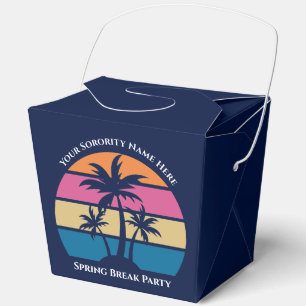 Cute Blue Beach Party Palm Trees Fortune Favor Box
