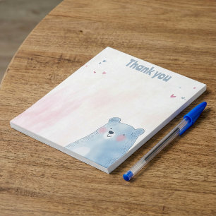 Cute Blue Bear soft pastel background Notepad