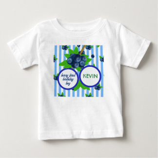 Cute Blue Berry First Birthday Guest of Honour Baby T-Shirt