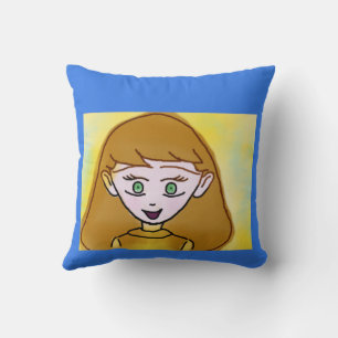 Cute Blue Bingo Anime Cartoon Throw Pillow