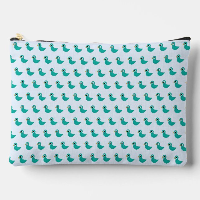 Cute blue bird accessory pouch (Front)