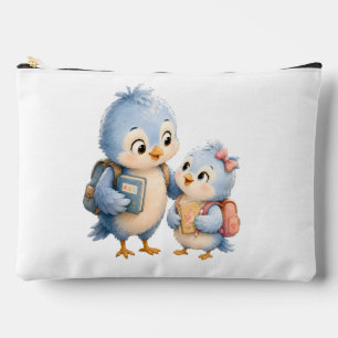 Cute Blue Bird Accessory Pouch