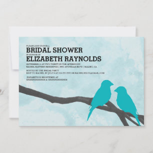 Cute Blue Bird Bridal Shower Invitations