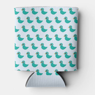 Cute blue bird can cooler