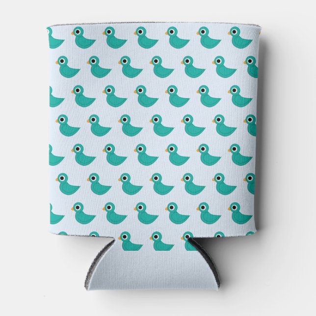 Cute blue bird can cooler (Front)