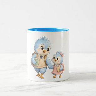 Cute Blue Bird Family Coffee Mug