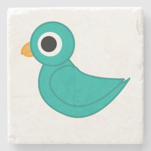 Cute blue bird stone coaster