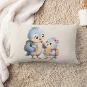 Cute Blue Bird Throw Pillow Decor