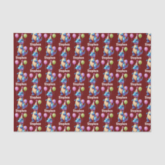 Cute blue birthday dinosaur tissue paper
