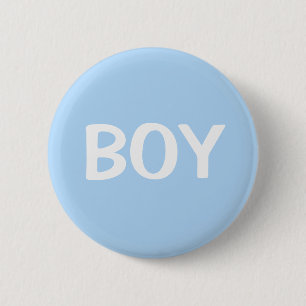 Cute Blue Boy Baby Gender Reveal Button