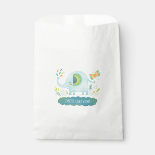 Cute Blue Boy Elephant Baby Shower Favour Bag