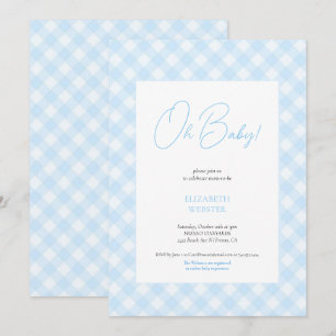 Cute blue boy simple baby shower party invitation