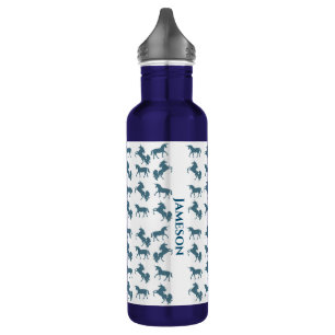 Cute Blue Boys' Name Monogram Unicorn Pattern 710 Ml Water Bottle