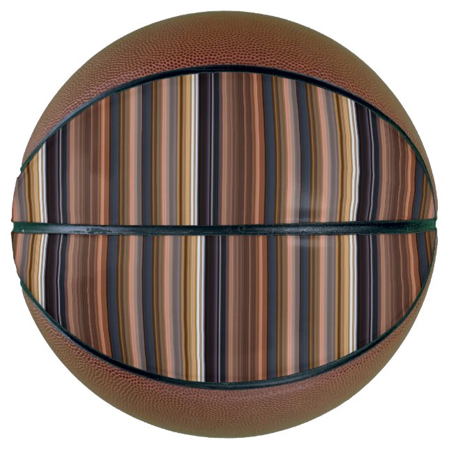 Cute blue brown stripes basketball (Front)