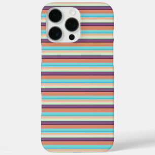 Cute blue brown stripes iPhone 16 pro max case