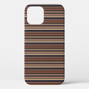 Cute blue brown stripes iPhone 12 pro case