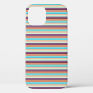 Cute blue brown stripes iPhone 12 pro case