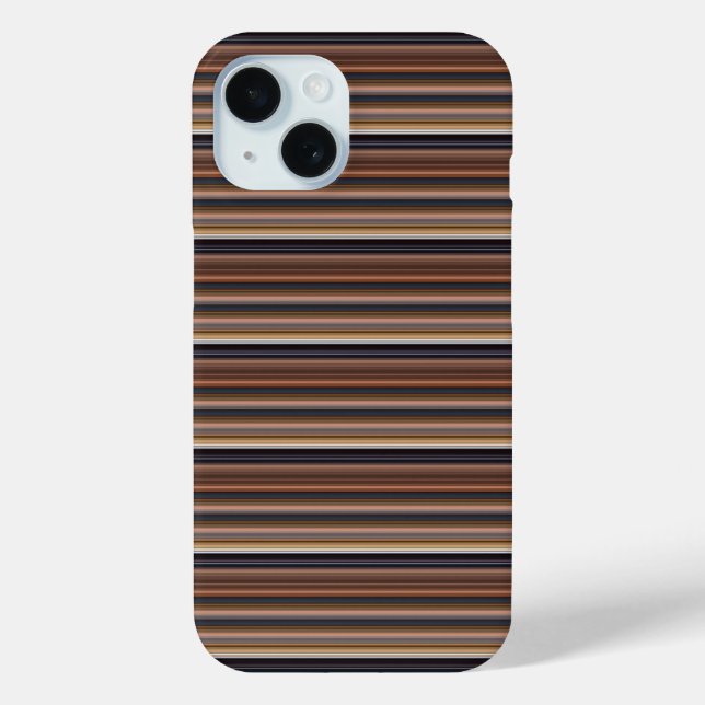 Cute blue brown stripes Case-Mate iPhone case (Back)