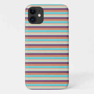 Cute blue brown stripes  iPhone 11 case