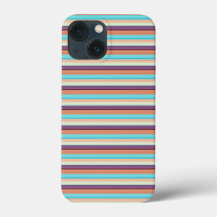 Cute blue brown stripes  iPhone 13 mini case
