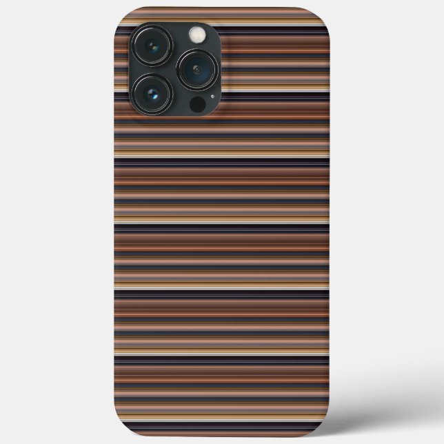 Cute blue brown stripes Case-Mate iPhone case (Back)