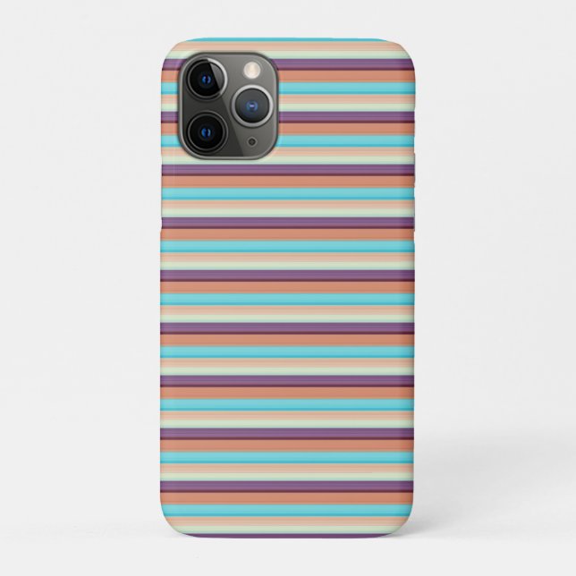 Cute blue brown stripes  Case-Mate iPhone case (Back)