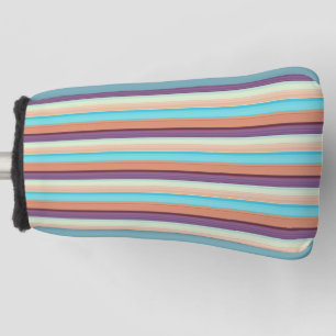 Cute blue brown stripes golf head cover