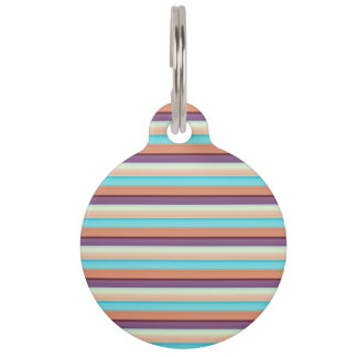 Cute blue brown stripes  pet tag