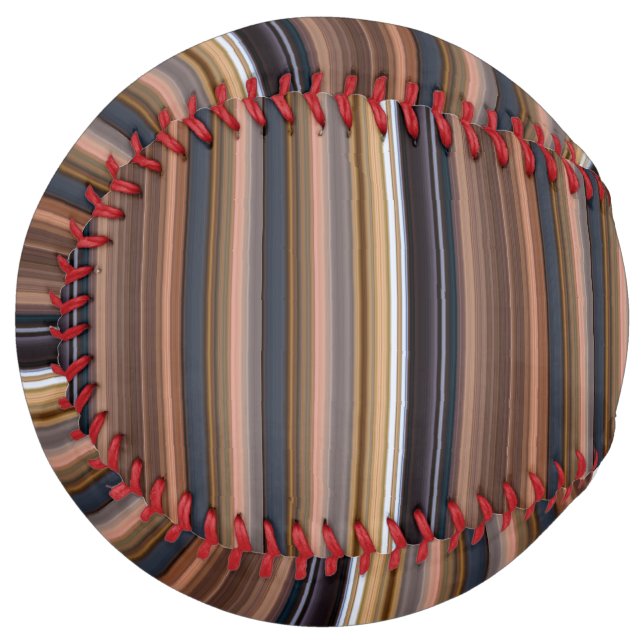Cute blue brown stripes softball (Front Left)
