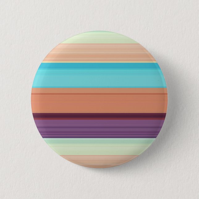 Cute blue brown stripes throw pillow 2 inch round button (Front)