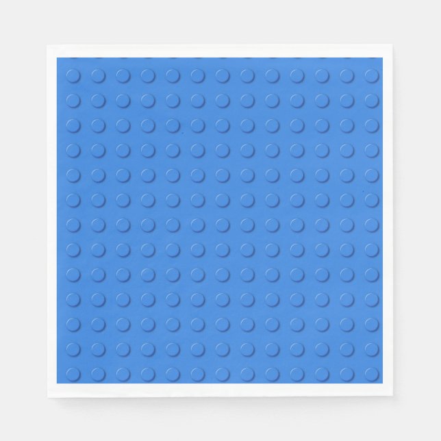 Cute Blue Building Brick Block Napkin (Front)