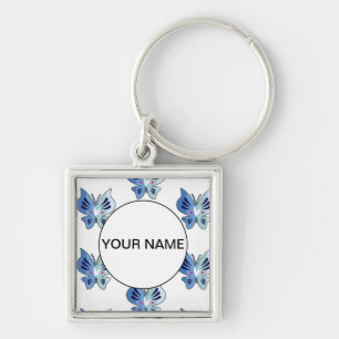 Cute Blue Butterflies Keychain