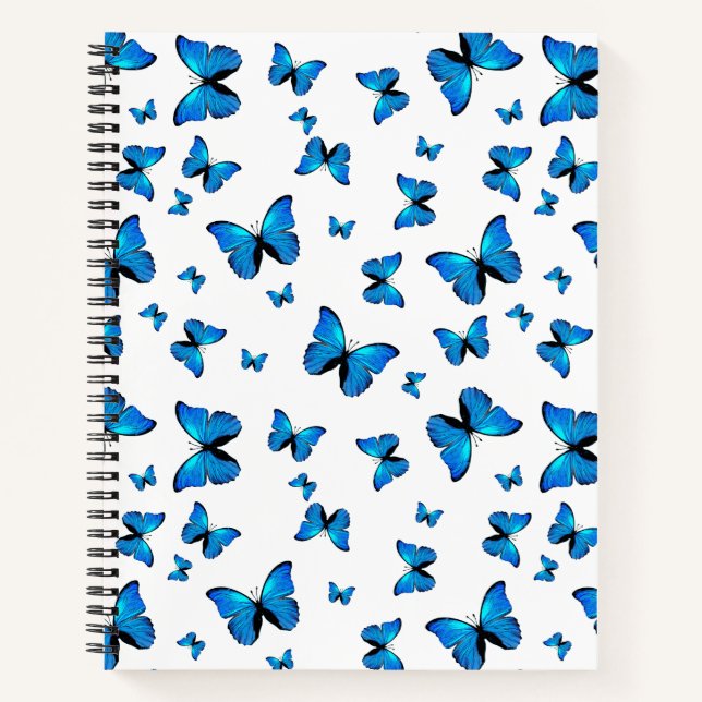 Cute blue butterflies notebook (Front)