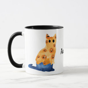 Cute Blue Cat In Halloween Costume 3 Mug