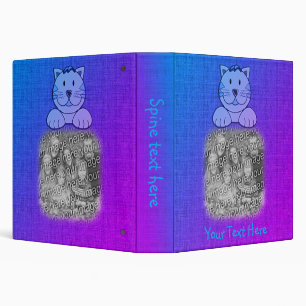 Cute Blue Cat Personalized Photo  Binder
