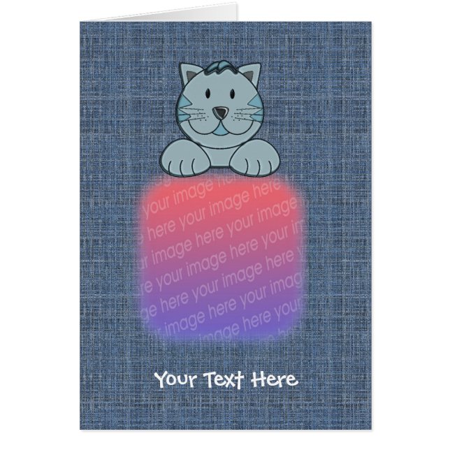 Cute Blue Cat Your Photo Card (Front)