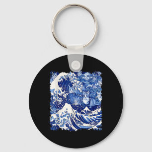 Cute Blue Cats Wave For Kamala Funny Blue Wave Of Keychain
