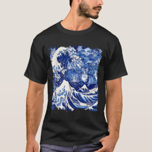 Cute Blue Cats Wave For Kamala Funny Blue Wave Of T-Shirt
