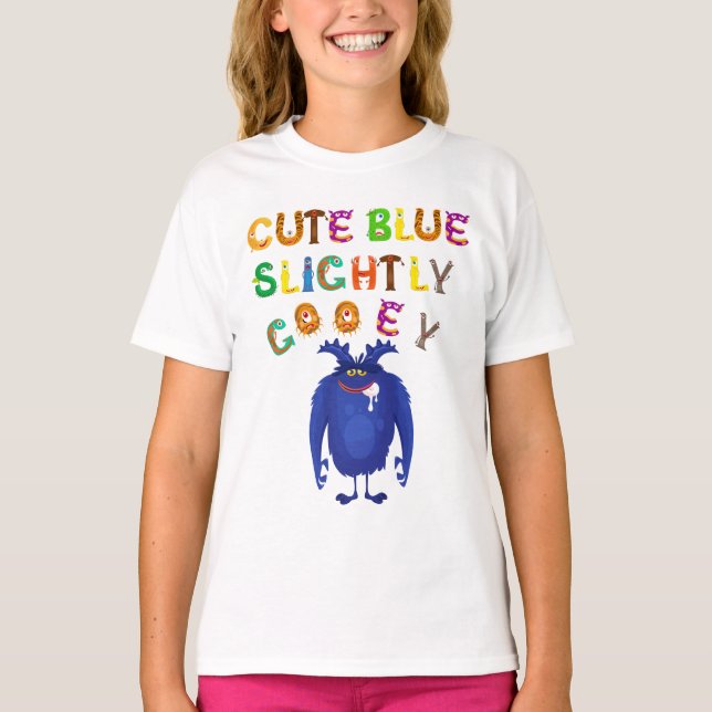 Cute Blue Character Design T-Shirt (Front)